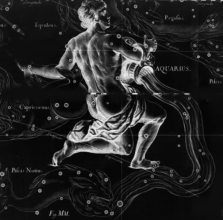 Astrological constellation of aquarius the water bearer