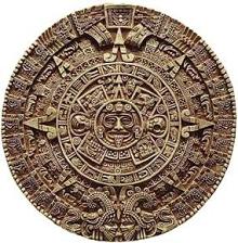 Stone carving mayan calendar disc