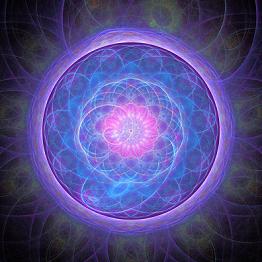 purple mandala cosmic light burst