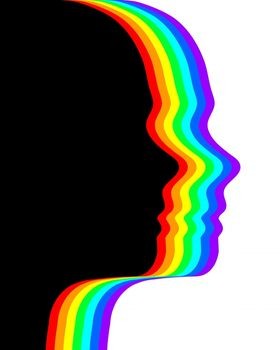 Starseed sillouette rainbow faces