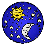 the faces of the sun and moon